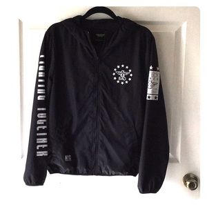 Yishion NYC Black Zip Front Windbreaker Streetwear